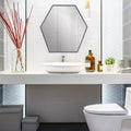 Howard Elliott 30"x30" Hexagonal Shaped Metal Framed Wall Mirror Silver