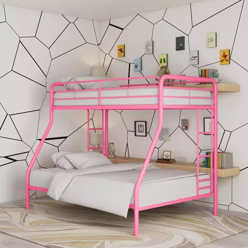DHP Dusty Bunk Bed with Metal Frame and Ladder