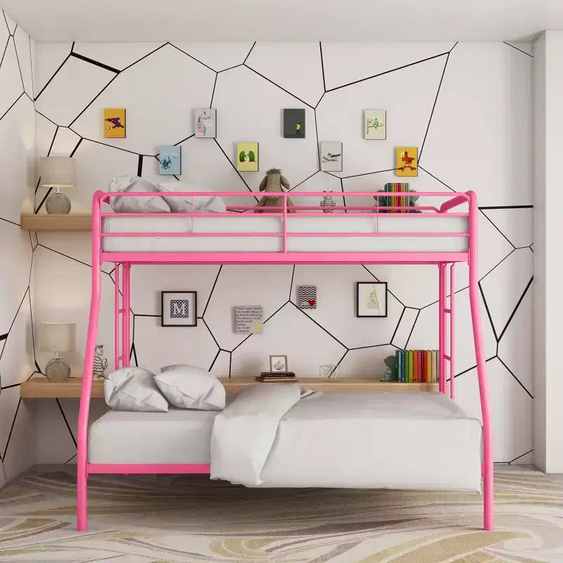 DHP Dusty Bunk Bed with Metal Frame and Ladder
