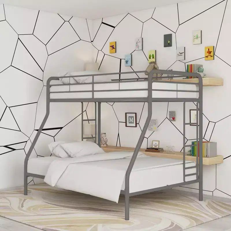 DHP Dusty Bunk Bed with Metal Frame and Ladder