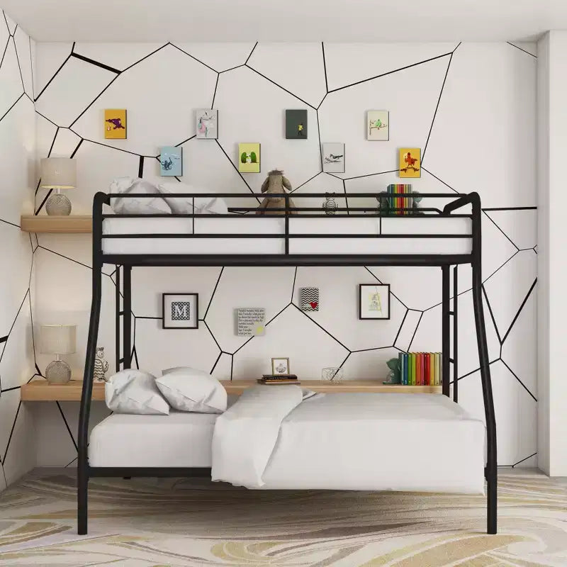 DHP Dusty Bunk Bed with Metal Frame and Ladder