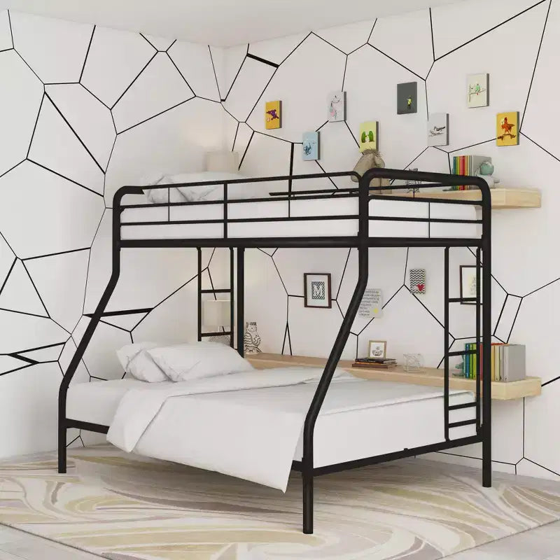 DHP Dusty Bunk Bed with Metal Frame and Ladder