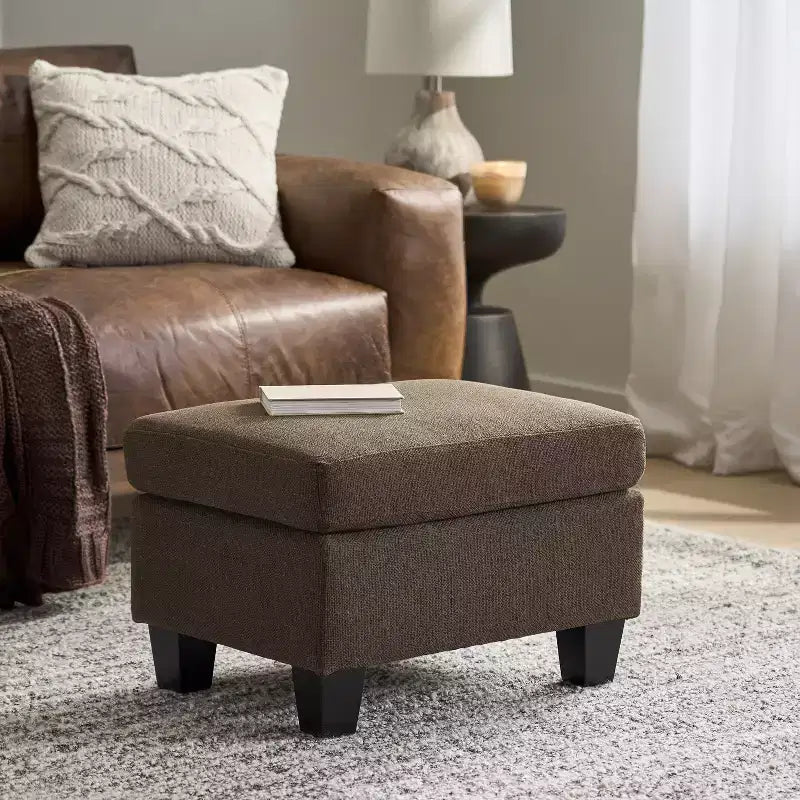 GDFStudio Judkins Contemporary Fabric Upholstered Ottoman