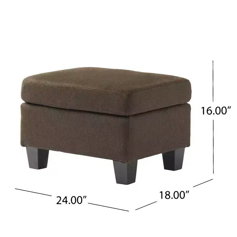 GDFStudio Judkins Contemporary Fabric Upholstered Ottoman