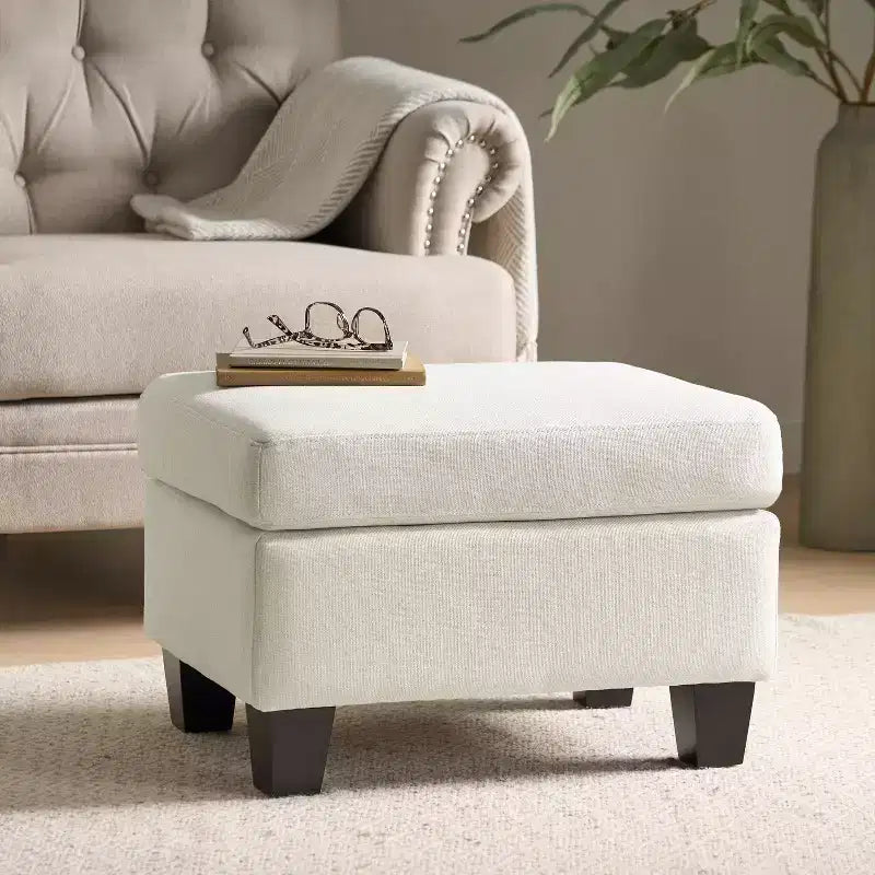 GDFStudio Judkins Contemporary Fabric Upholstered Ottoman