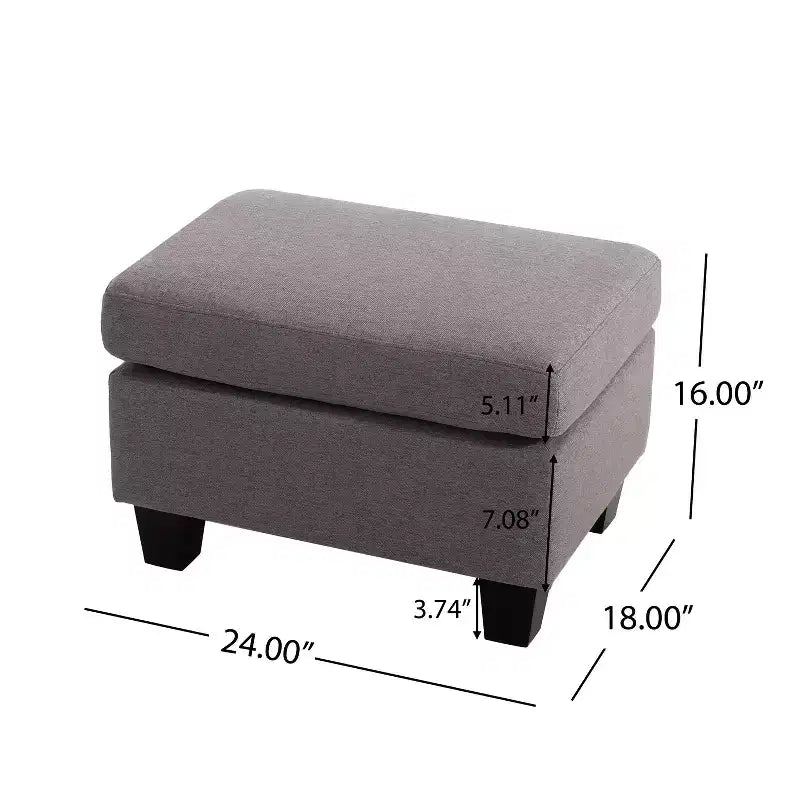 GDFStudio Judkins Contemporary Fabric Upholstered Ottoman