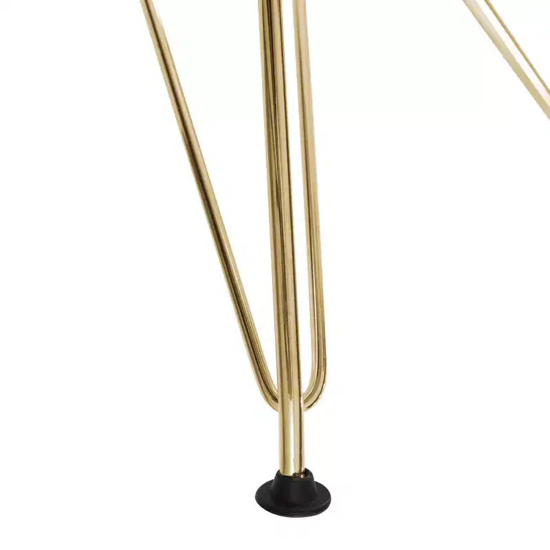 LeisureMod Cresco Modern Acrylic Dining Chairs (Set of 2) Eiffel Gold Chrome Base, Stylish Accent Chairs for Contemporary Dining Rooms & Kitchens