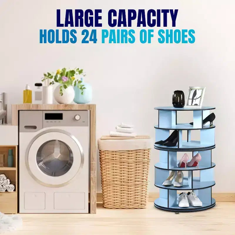 Kings Brand Furniture 5-Tier Rotating Shoe Rack360 spinning storage tower, perfect for closets, entryways, bedrooms, or hallways