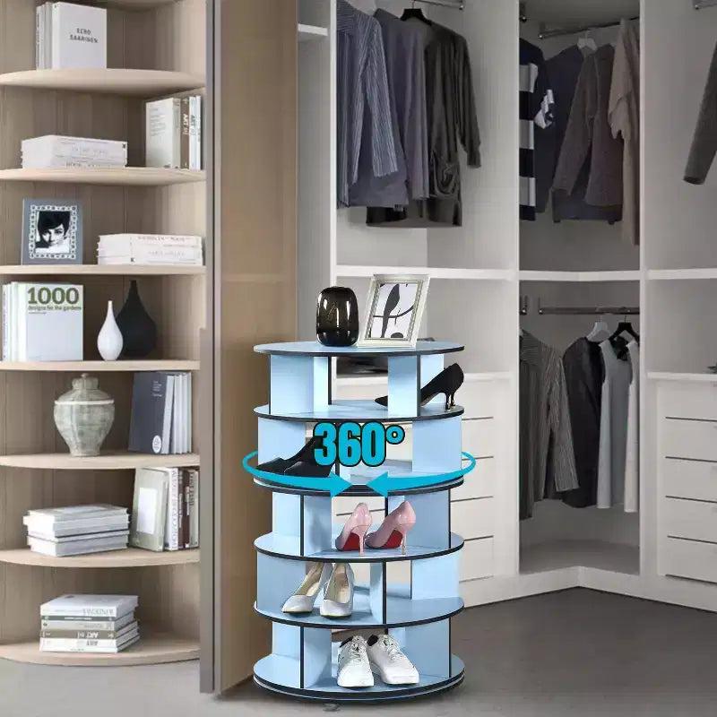 Kings Brand Furniture 5-Tier Rotating Shoe Rack360 spinning storage tower, perfect for closets, entryways, bedrooms, or hallways
