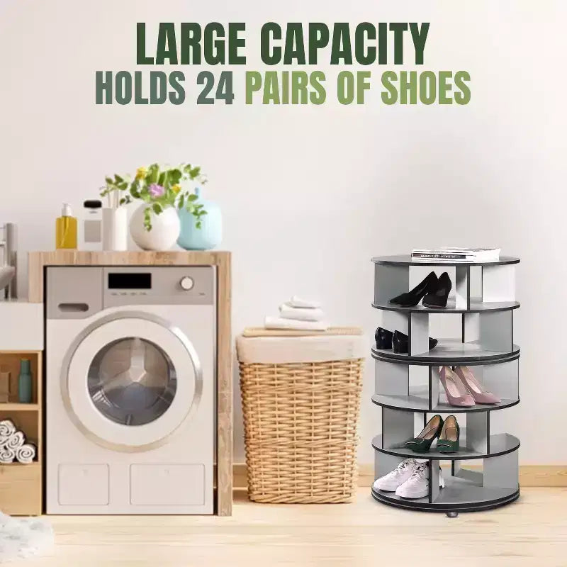 Kings Brand Furniture 5-Tier Rotating Shoe Rack360 spinning storage tower, perfect for closets, entryways, bedrooms, or hallways