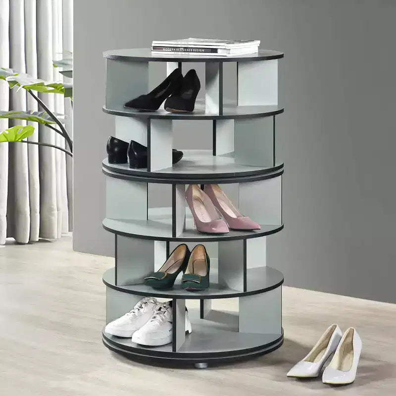 Kings Brand Furniture 5-Tier Rotating Shoe Rack360 spinning storage tower, perfect for closets, entryways, bedrooms, or hallways