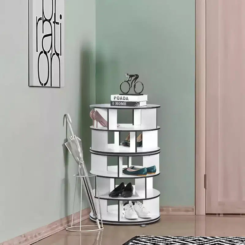 Kings Brand Furniture 5-Tier Rotating Shoe Rack360 spinning storage tower, perfect for closets, entryways, bedrooms, or hallways