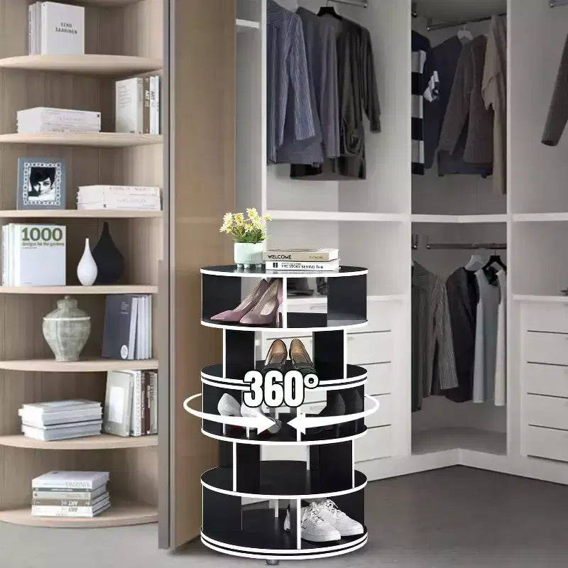 Kings Brand Furniture 5-Tier Rotating Shoe Rack360 spinning storage tower, perfect for closets, entryways, bedrooms, or hallways