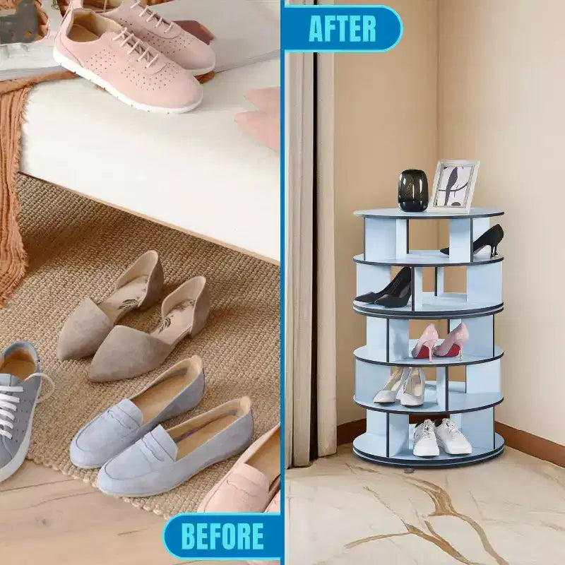 Kings Brand Furniture 5-Tier Rotating Shoe Rack360 spinning storage tower, perfect for closets, entryways, bedrooms, or hallways