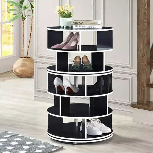 Kings Brand Furniture 5-Tier Rotating Shoe Rack360 spinning storage tower, perfect for closets, entryways, bedrooms, or hallways