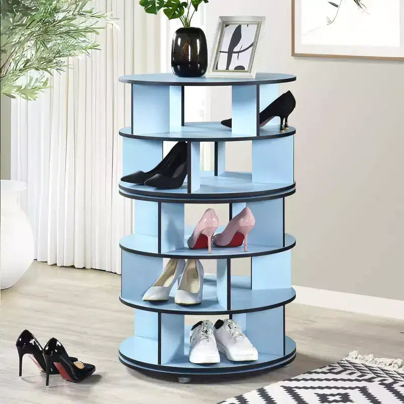Kings Brand Furniture 5-Tier Rotating Shoe Rack360 spinning storage tower, perfect for closets, entryways, bedrooms, or hallways