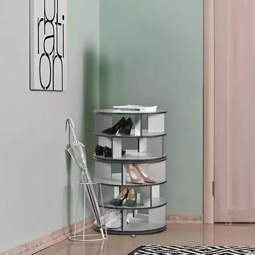 Kings Brand Furniture 5-Tier Rotating Shoe Rack360 spinning storage tower, perfect for closets, entryways, bedrooms, or hallways