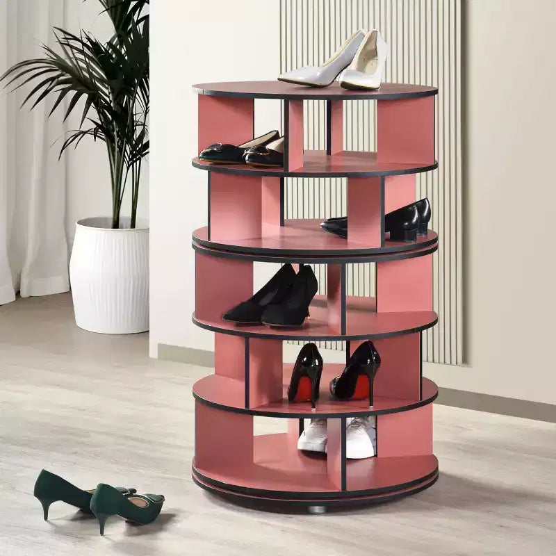 Kings Brand Furniture 5-Tier Rotating Shoe Rack360 spinning storage tower, perfect for closets, entryways, bedrooms, or hallways