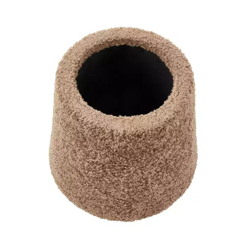 Saro Lifestyle Mushroom Storage Ottoman Faux Shearling Footrest with Hidden Storage, Decorative Accent Stool for Living Room or Bedroom