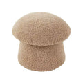 Saro Lifestyle Mushroom Storage Ottoman Faux Shearling Footrest with Hidden Storage, Decorative Accent Stool for Living Room or Bedroom