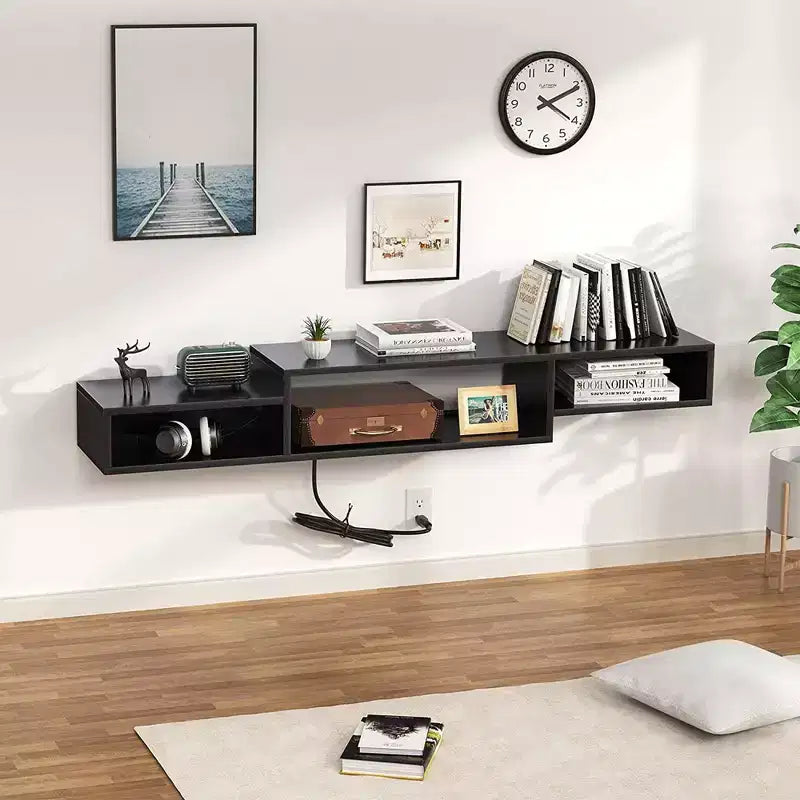 Floating TV Stand for TVs up to 55 - Hausource:Media Console Shelf with Power Outlet