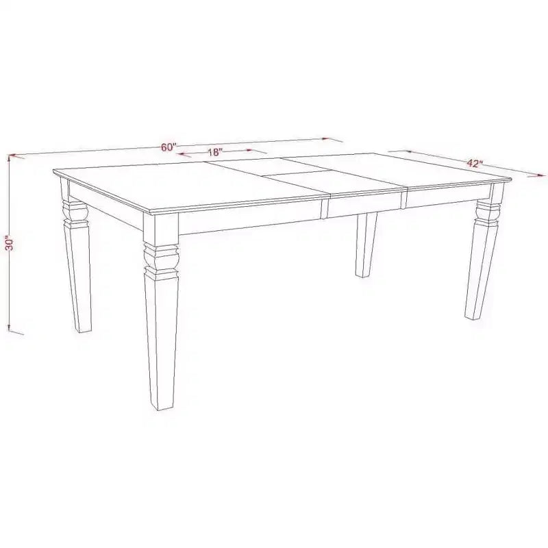 HomeStock on Rectangular Dining Table with 18 in butterfly Leaf