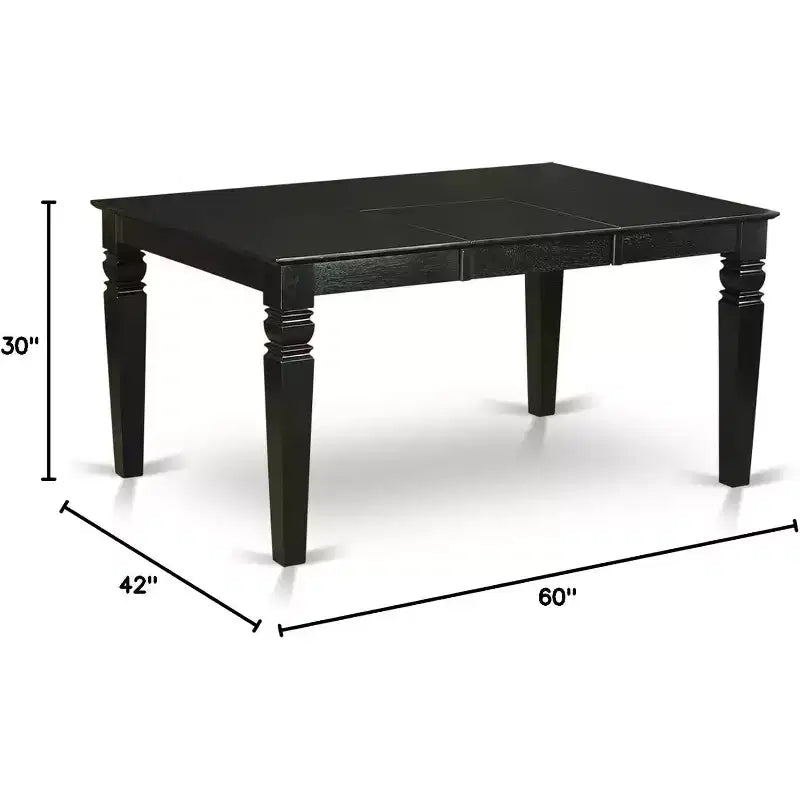 HomeStock on Rectangular Dining Table with 18 in butterfly Leaf