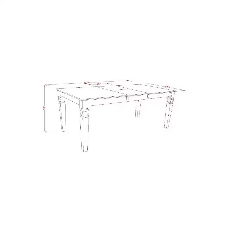 HomeStock on Rectangular Dining Table with 18 in butterfly Leaf