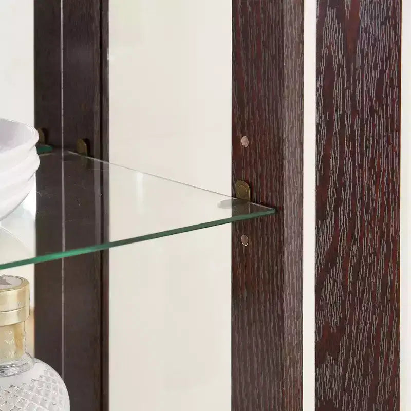 AndMakers 25.98 in. Display Cabinet with 1 Drawer and 2 Glass Doors