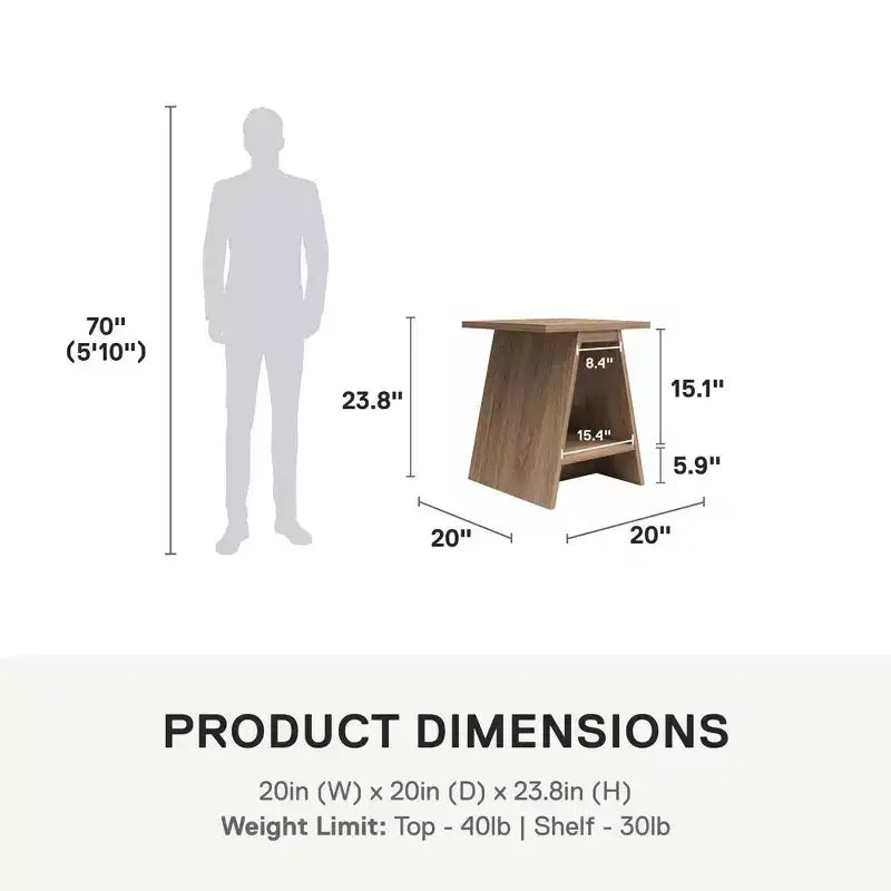 Danton A-Frame End Tables, Set of 2, Walnut
