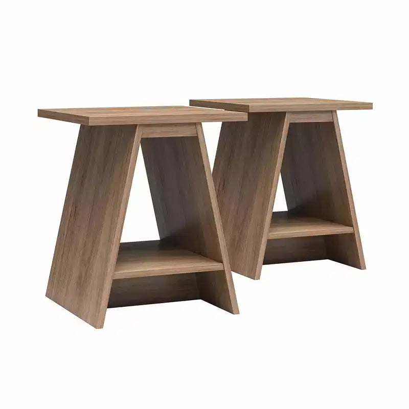 Danton A-Frame End Tables, Set of 2, Walnut