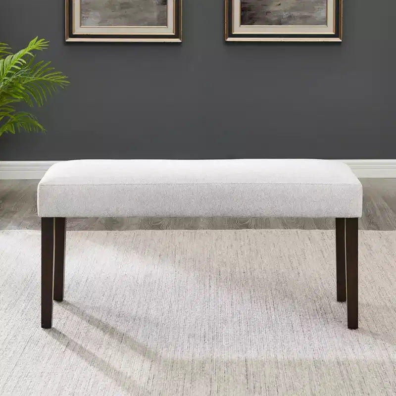 Roundhill Furniture Madison Contemporary Upholstered Dining Bench, Gray