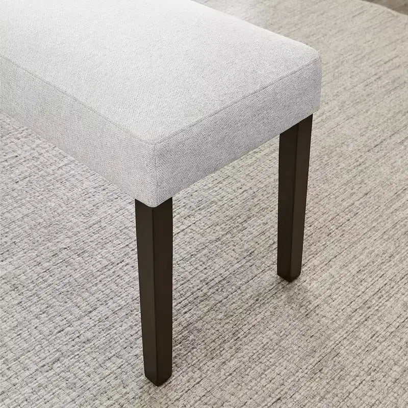 Roundhill Furniture Madison Contemporary Upholstered Dining Bench, Gray