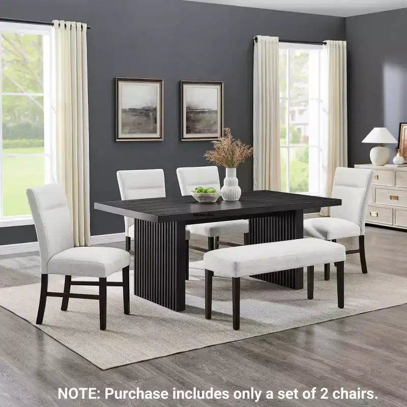 Roundhill Furniture Madison Contemporary Upholstered Dining Chairs, Set of 2, Gray