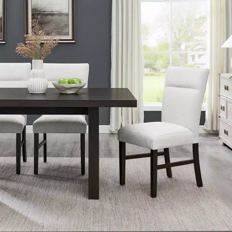 Roundhill Furniture Madison Contemporary Upholstered Dining Chairs, Set of 2, Gray