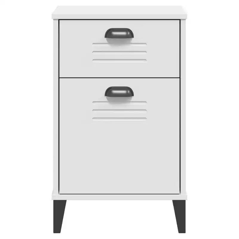 vidaXL Bedside Table Engineered Wood, Plastic, Medium - White, Black, Anthracite Gray