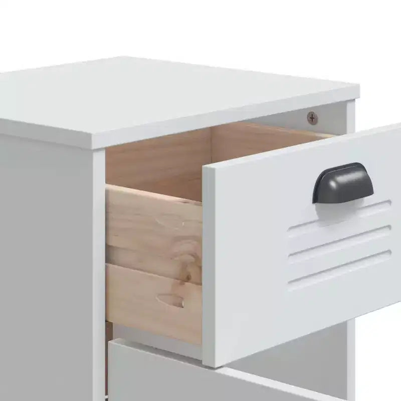 vidaXL Bedside Table Engineered Wood, Plastic, Medium - White, Black, Anthracite Gray