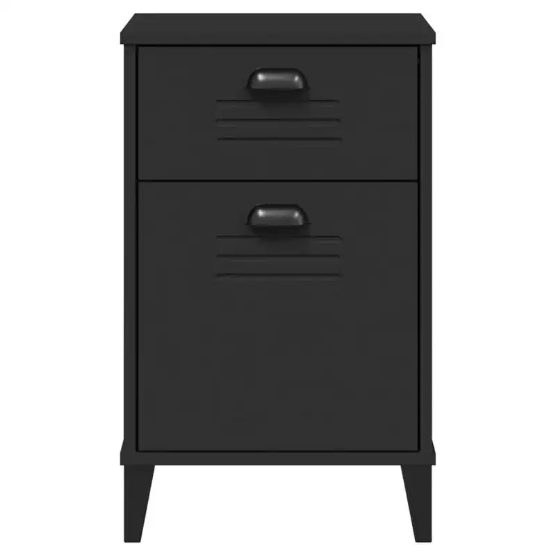 vidaXL Bedside Table Engineered Wood, Plastic, Medium - White, Black, Anthracite Gray