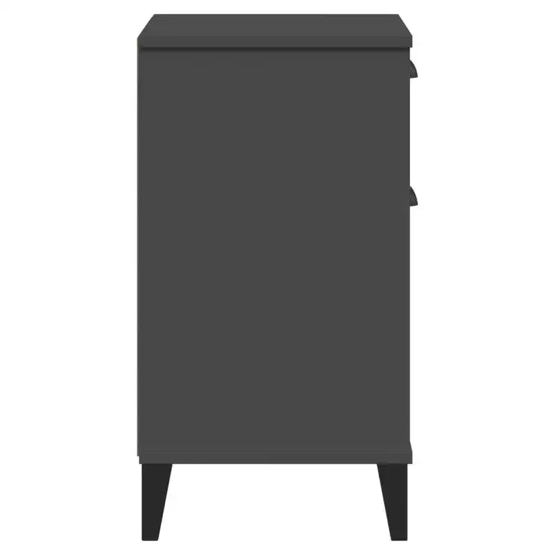 vidaXL Bedside Table Engineered Wood, Plastic, Medium - White, Black, Anthracite Gray