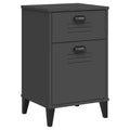 vidaXL Bedside Table Engineered Wood, Plastic, Medium - White, Black, Anthracite Gray