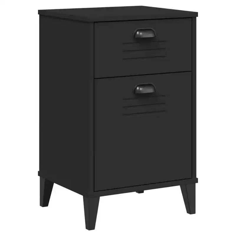 vidaXL Bedside Table Engineered Wood, Plastic, Medium - White, Black, Anthracite Gray