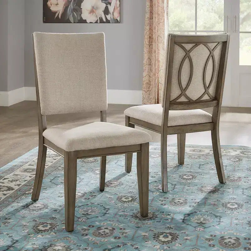 Carson Antique Beige Fabric Dining Chairs (Set of 2) - Antique Taupe/Beige - iNSPIREQ