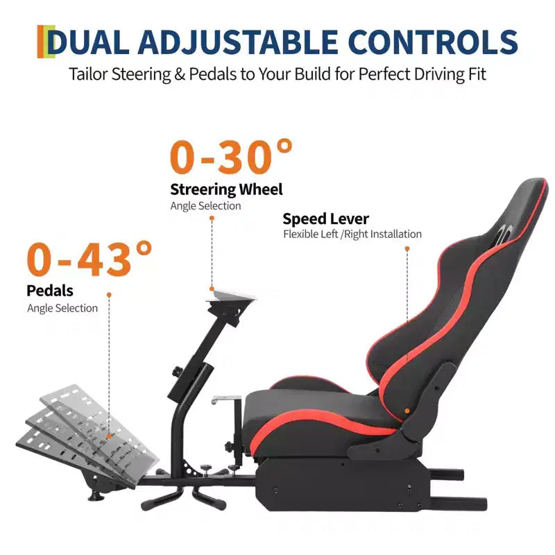 Racing Wheel Stand,Foldable Racing Simulator Cockpit for g923/g920/g29, Steering Wheel Stand & Foot Pedal Angle Adjustable, Fanatec, Hori, Mad Catz.