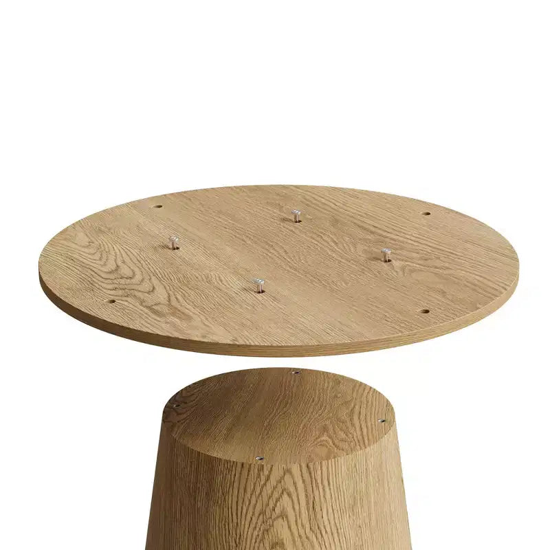 43'' Round Dining Table for 4 - Modern Wood Kitchen Table with Sturdy Pedestal Base, Space-Saving Design for Small Spaces, Apartments, Easy Assembly