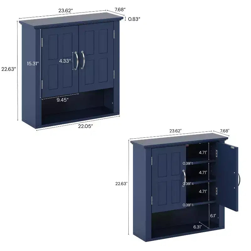 Christopher Knight Home Everett Modern Wood Wall Mounted Bathroom Storage Cabinet with Adjustable Shelve