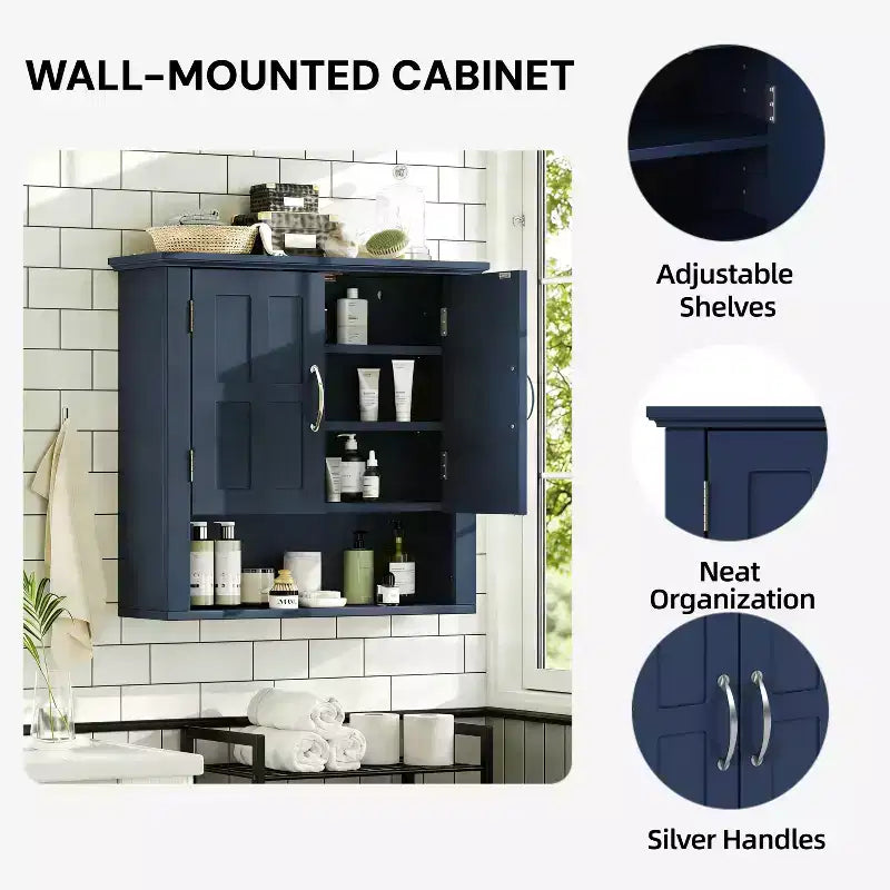 Christopher Knight Home Everett Modern Wood Wall Mounted Bathroom Storage Cabinet with Adjustable Shelve