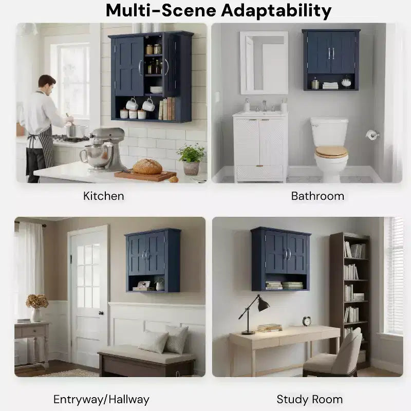 Christopher Knight Home Everett Modern Wood Wall Mounted Bathroom Storage Cabinet with Adjustable Shelve