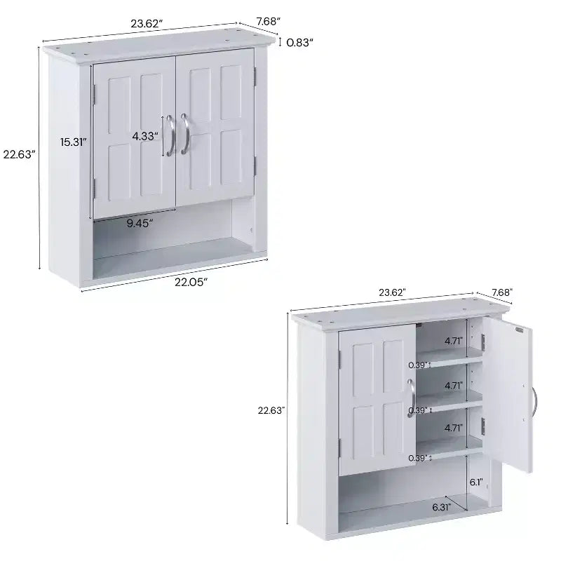 Christopher Knight Home Everett Modern Wood Wall Mounted Bathroom Storage Cabinet with Adjustable Shelve