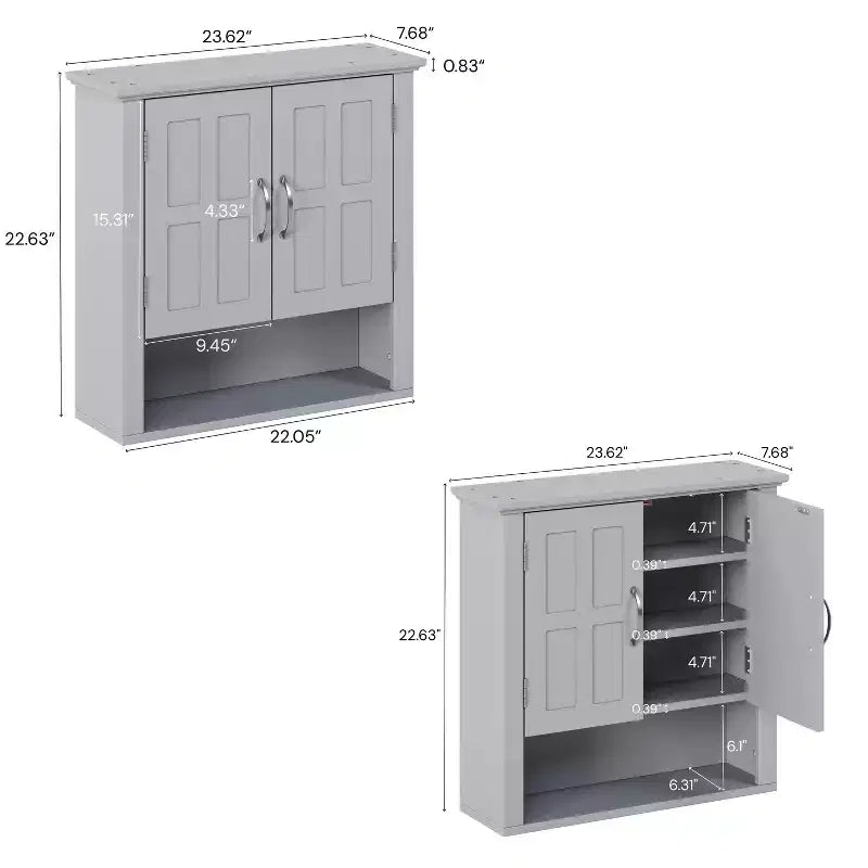 Christopher Knight Home Everett Modern Wood Wall Mounted Bathroom Storage Cabinet with Adjustable Shelve
