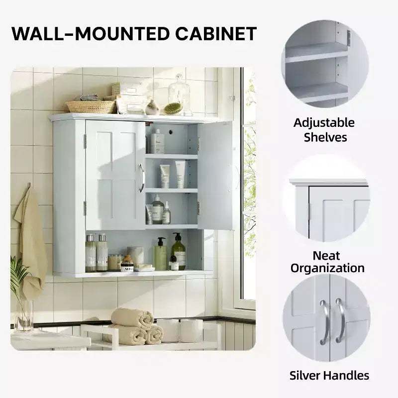 Christopher Knight Home Everett Modern Wood Wall Mounted Bathroom Storage Cabinet with Adjustable Shelve